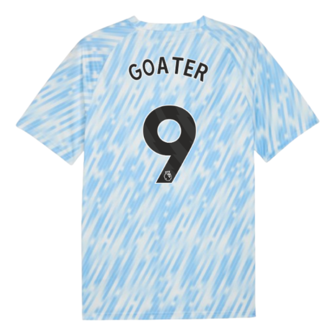 2025-2026 Man City Warm Up Jersey (Silver Sky) (Goater 9)-Football Jersey Hub