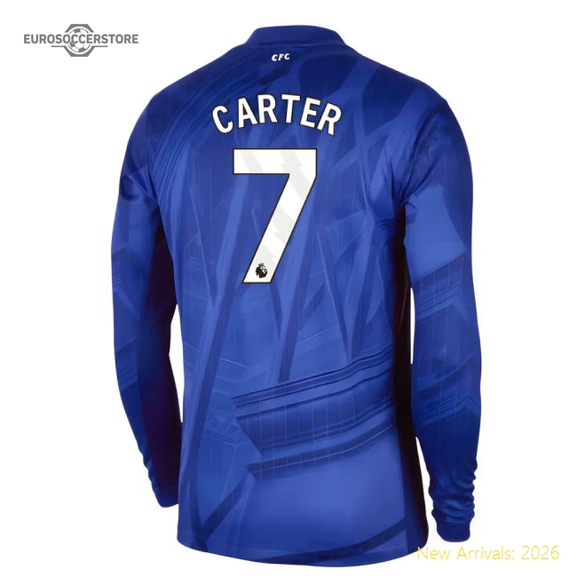 2025-2026 Chelsea Home Long Sleeve Shirt (Carter 7)-Football Jersey Hub