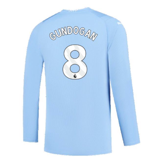 Manchester City 2023-2024 Puma Home Long Sleeved Shirt (S) (Good) (GUNDOGAN 8)-Football Jersey Hub