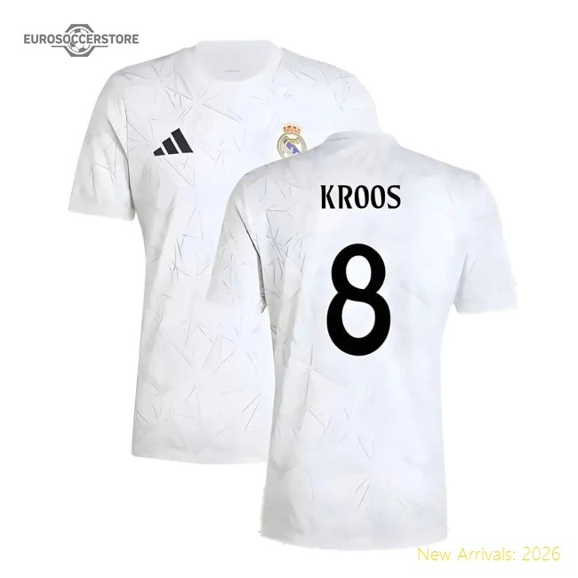 2024-2025 Real Madrid Pre-Match Shirt (White) (Kroos 8)-Football Jersey Hub