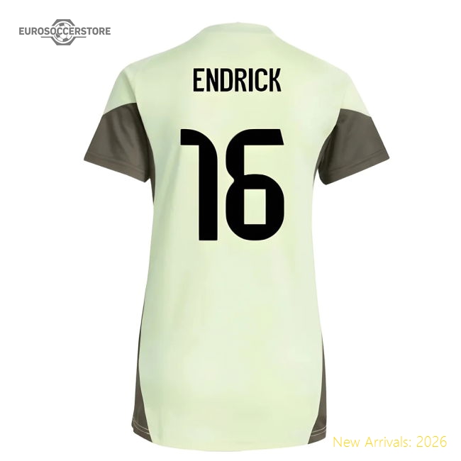2025-2026 Real Madrid Training Jersey (Almost Lime) - Womens (Endrick 16)-Football Jersey Hub