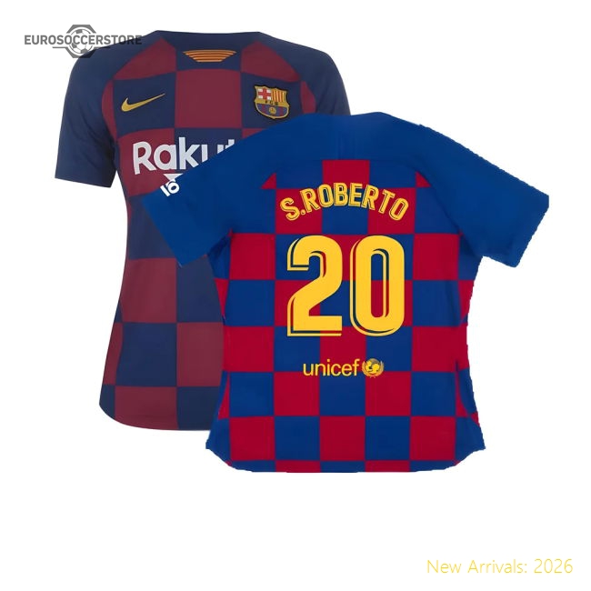 Barcelona 2019-20 Womens Home Shirt (Vaporkit) ((Excellent) S) (S.ROBERTO 20)-Football Jersey Hub