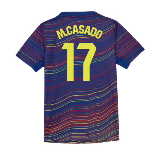 2025-2026 Barcelona Academy Pro Pre Match Shirt (Blue) - Kids (M.Casado 17)-Football Jersey Hub