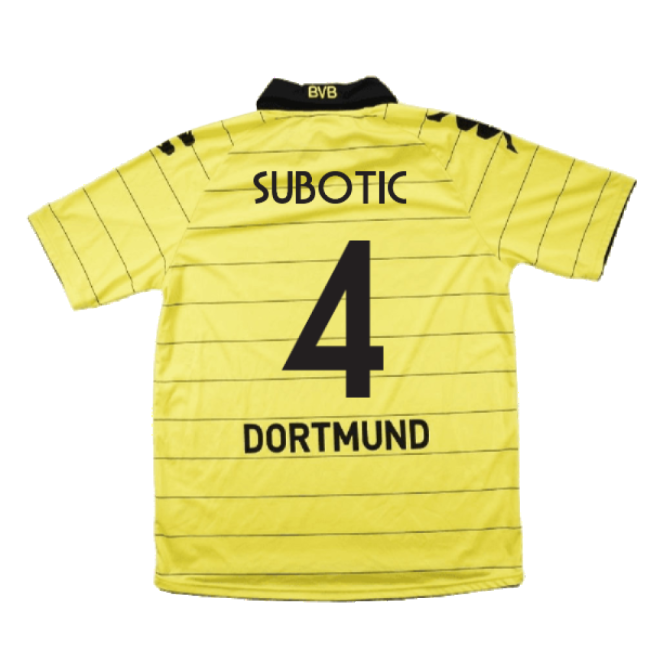 Borussia Dortmund 2010-11 Home Shirt ((Excellent) M) (Subotic 4)-Football Jersey Hub