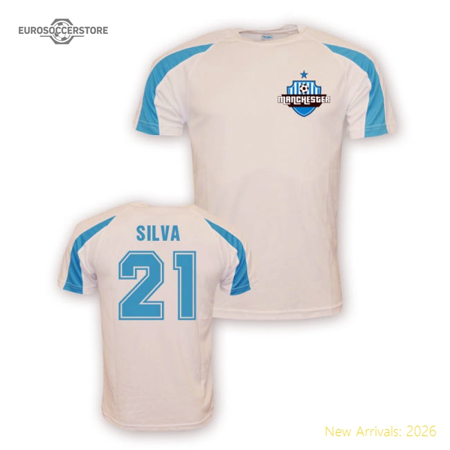 David Silva Man City Sports Training Jersey (white)-Football Jersey Hub