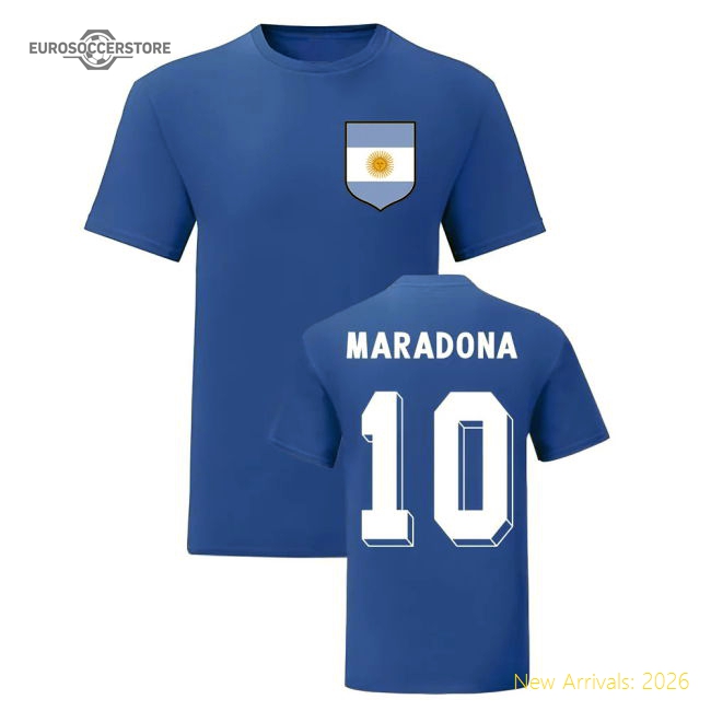 Diego Maradona Argentina National Hero Tee (Blue)-Football Jersey Hub
