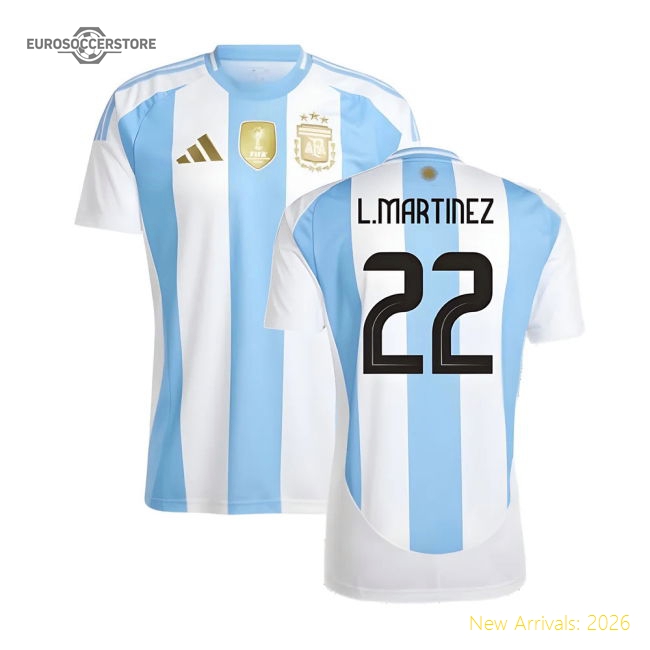 2024-2025 Argentina Home Shirt (L.MARTINEZ 22)-Football Jersey Hub