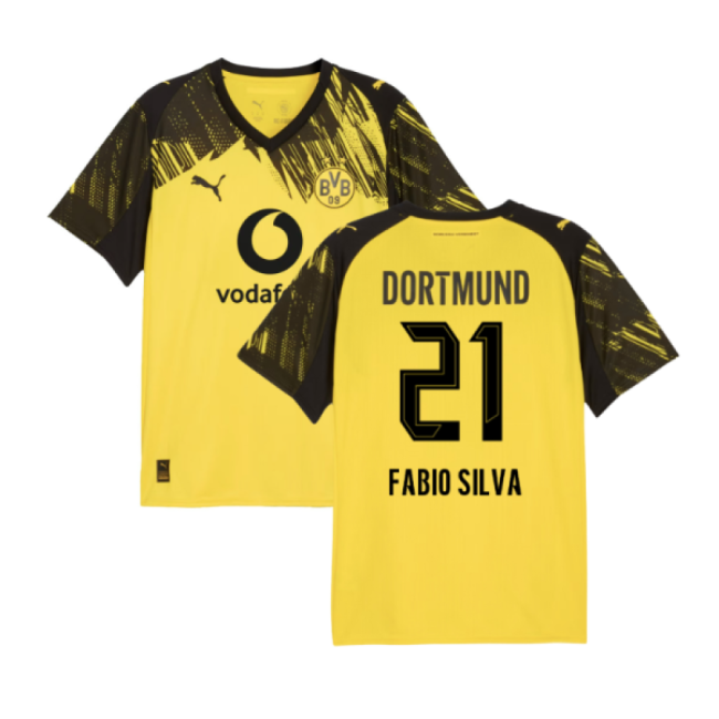 2025-2026 Borussia Dortmund Home Shirt (Fabio Silva 21)-Football Jersey Hub