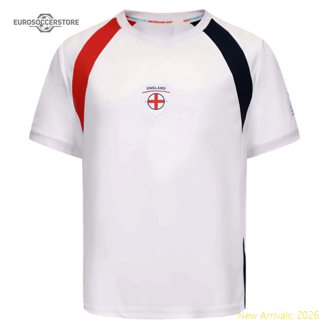 2025 England WEC Poly T-Shirt (White) - Kids-Football Jersey Hub