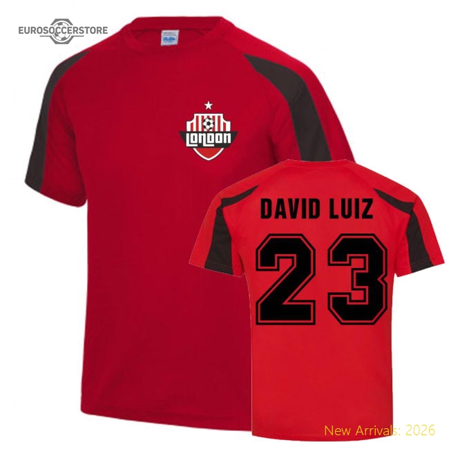David Luiz Arsenal Sports Training Jersey (Red)-Football Jersey Hub