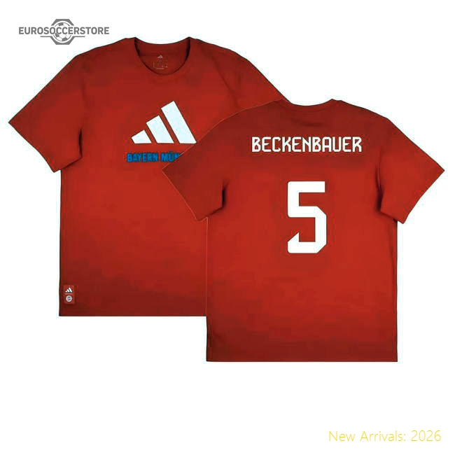 2025-2026 Bayern Munich Seasonal Graphic Tee (Red) (Beckenbauer 5)-Football Jersey Hub