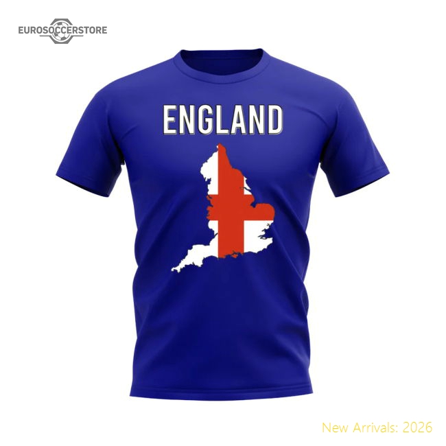 England Map T-shirt (Royal)-Football Jersey Hub