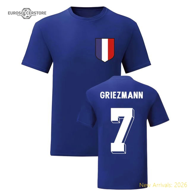 Antoine Griezmann France National Hero Tee\'s (Blue)-Football Jersey Hub