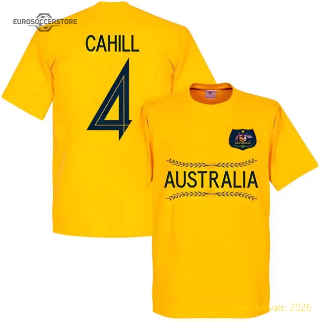 Australia Cahill 4 Team T-Shirt - Yellow-Football Jersey Hub