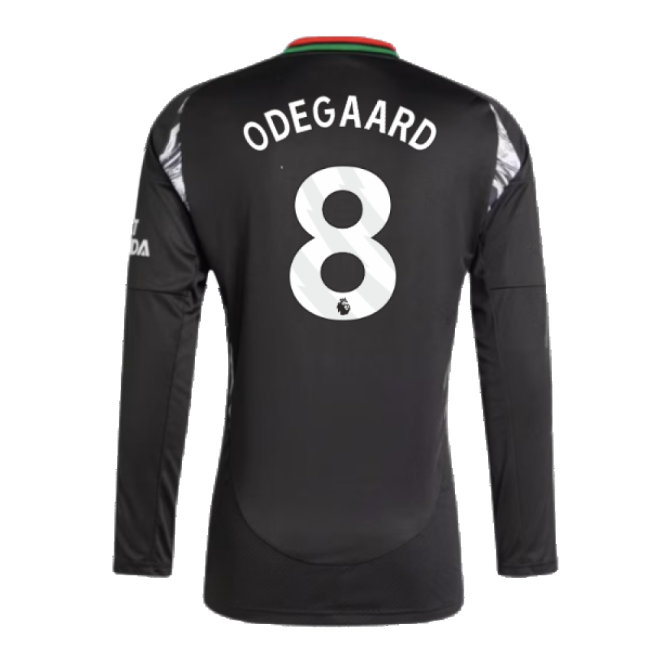2024-2025 Arsenal Away Long Sleeve Shirt (Odegaard 8)-Football Jersey Hub