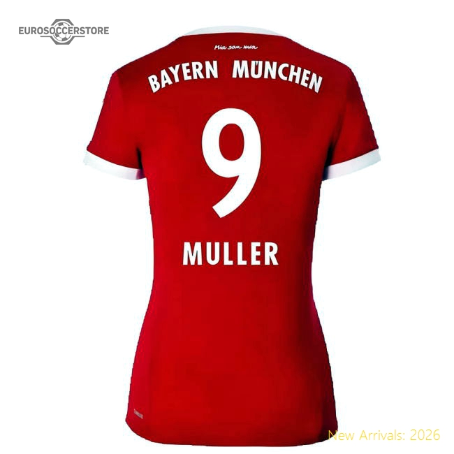 Bayern Munich 2017-18 Womens Home Shirt (XL) ((Excellent) XL) (Muller 9)-Football Jersey Hub