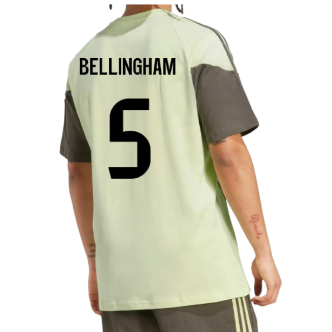 2025-2026 Real Madrid Training Tee (Almost Lime) (Bellingham 5)-Football Jersey Hub