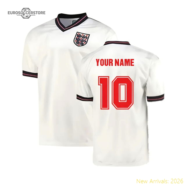 England 1986 Home World Cup Finals Retro Shirt (Your Name)-Football Jersey Hub