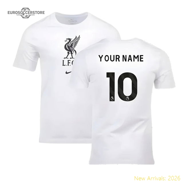 2023-2024 Liverpool Crest Tee (White) (Your Name)-Football Jersey Hub