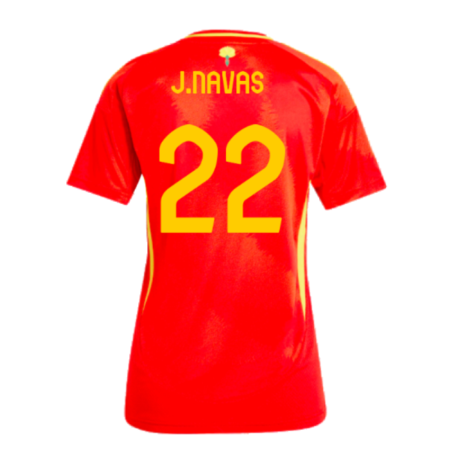 2024-2025 Spain Home Shirt (Ladies) (J.Navas 22)-Football Jersey Hub