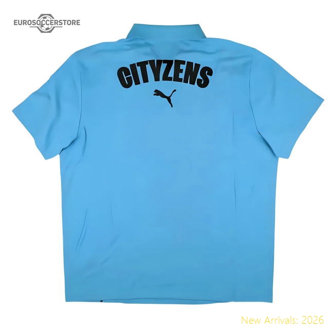 2024-2025 Man City Casuals Polo Shirt (Magic Blue)-Football Jersey Hub
