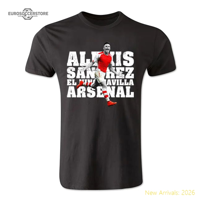 Alexis Sanchez Arsenal El Nino Maravilla T-Shirt (Black)-Football Jersey Hub