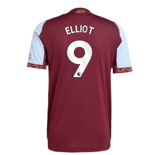 2025-2026 Aston Villa Authentic Home Shirt (Elliot 9)-Football Jersey Hub