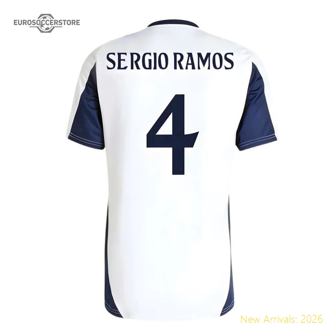 2024-2025 Real Madrid Training Tee (White) (Sergio Ramos 4)-Football Jersey Hub