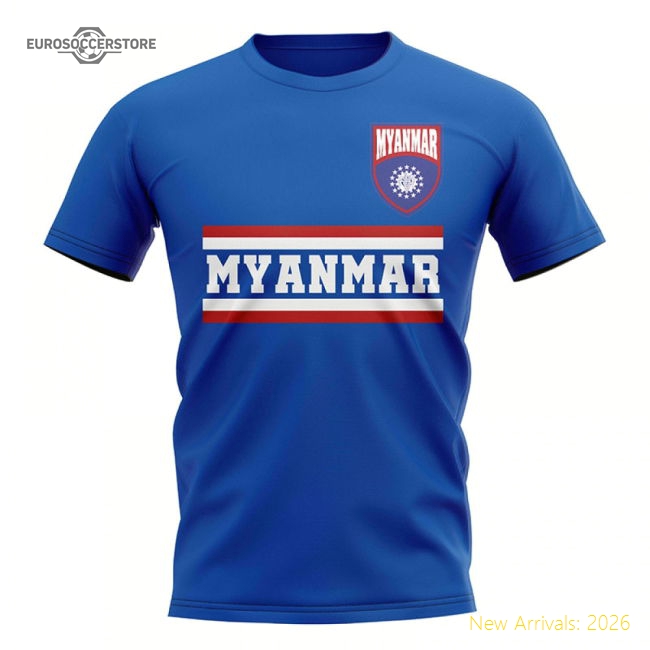 Myanmar Core Football Country T-Shirt (Blue)-Football Jersey Hub