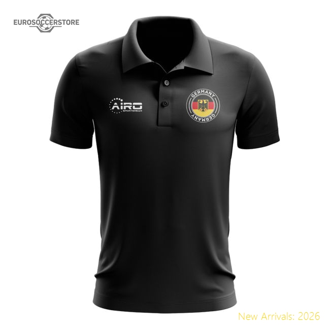 Germany Football Polo Shirt (Black)-Football Jersey Hub