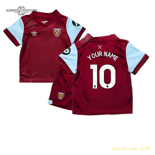 2023-2024 West Ham Home Baby Kit (Your Name)-Football Jersey Hub