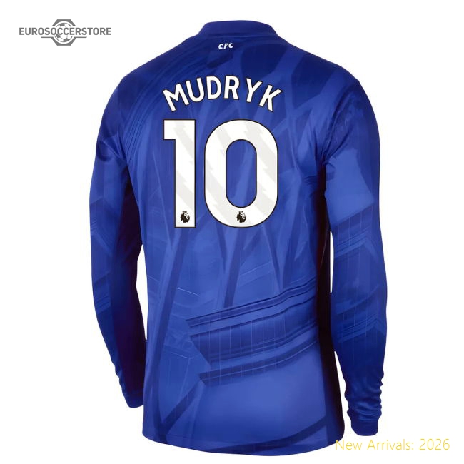 2025-2026 Chelsea Home Long Sleeve Shirt (Mudryk 10)-Football Jersey Hub