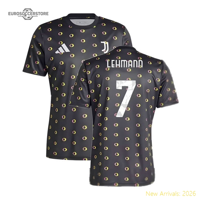 2024-2025 Juventus Pre-Match Shirt (Black) (Lehmann 7)-Football Jersey Hub