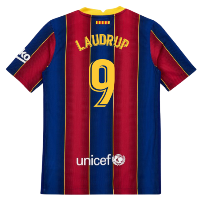 2020-2021 Barcelona Vapor Match Home Shirt (Kids) (LAUDRUP 9)-Football Jersey Hub