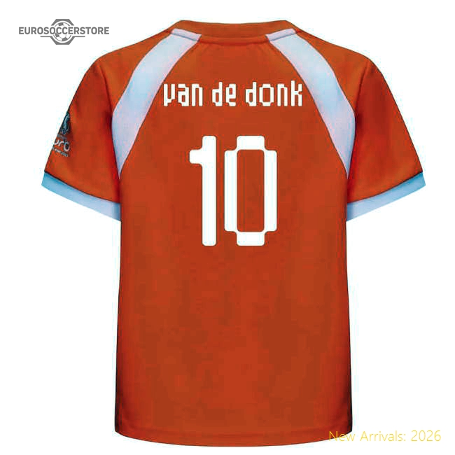2025 Netherlands WEC Poly T-shirt (Orange) - Kids (Van De Donk 10)-Football Jersey Hub