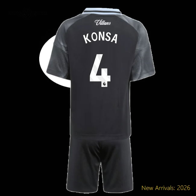 2025-2026 Aston Villa Away Mini Kit (Konsa 4)-Football Jersey Hub
