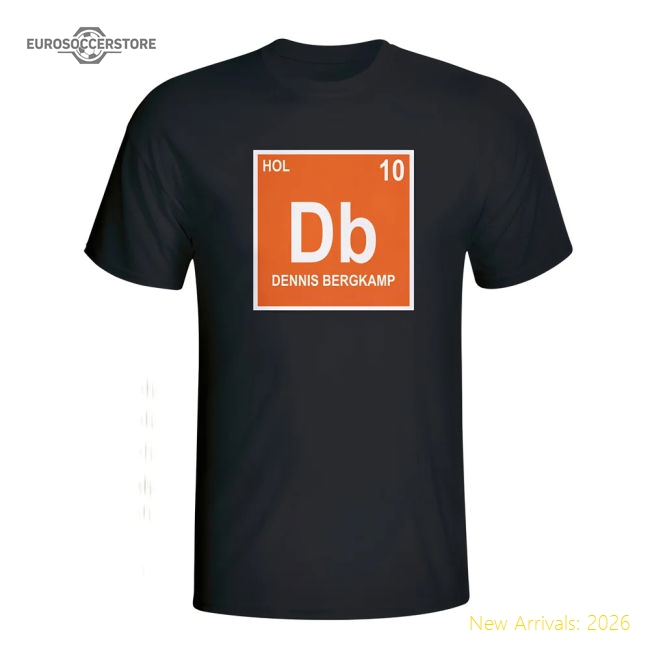 Dennis Bergkamp Holland Periodic Table T-shirt (black) - Kids-Football Jersey Hub