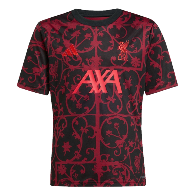 2025-2026 Liverpool Pre-Match Shirt (Black) - Kids-Football Jersey Hub