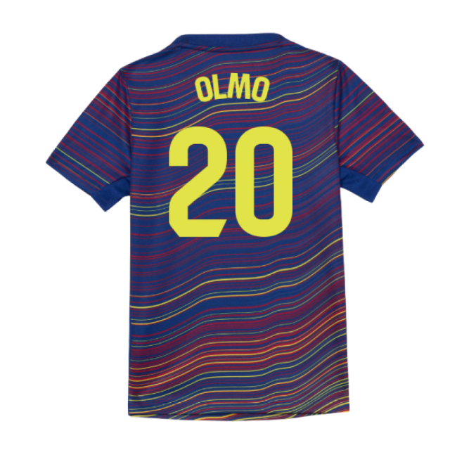 2025-2026 Barcelona Academy Pro Pre Match Shirt (Blue) - Kids (Olmo 20)-Football Jersey Hub
