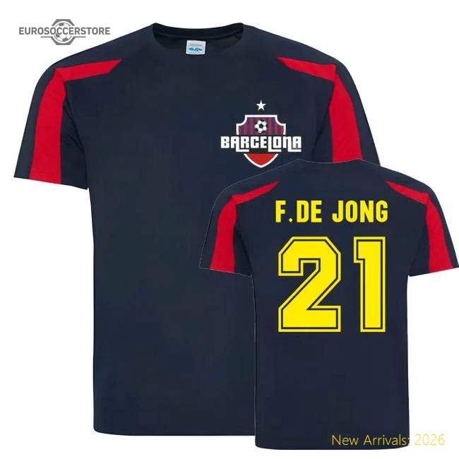 Frenkie de Jong Barcelona Sports Training Jersey (Navy)-Football Jersey Hub