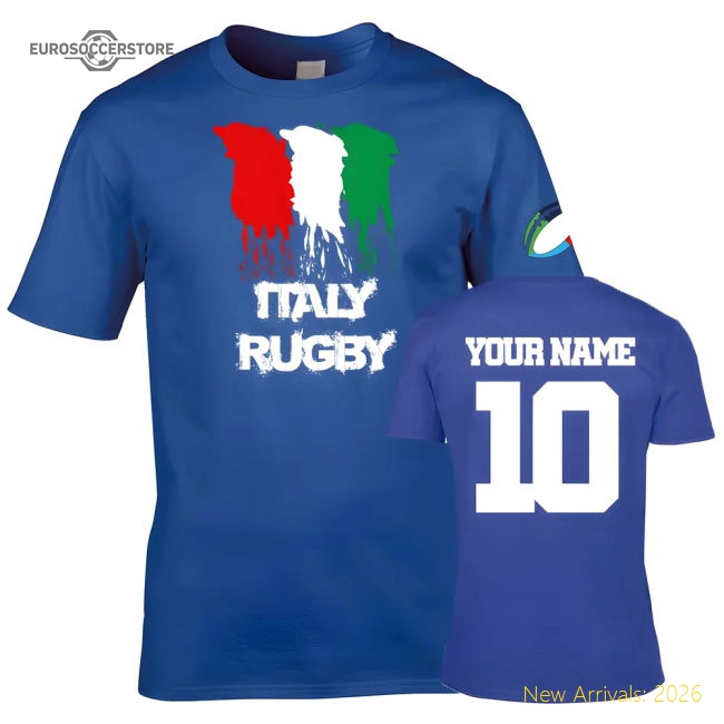 Italy Country Rugby T-Shirt (Your Name)-Football Jersey Hub