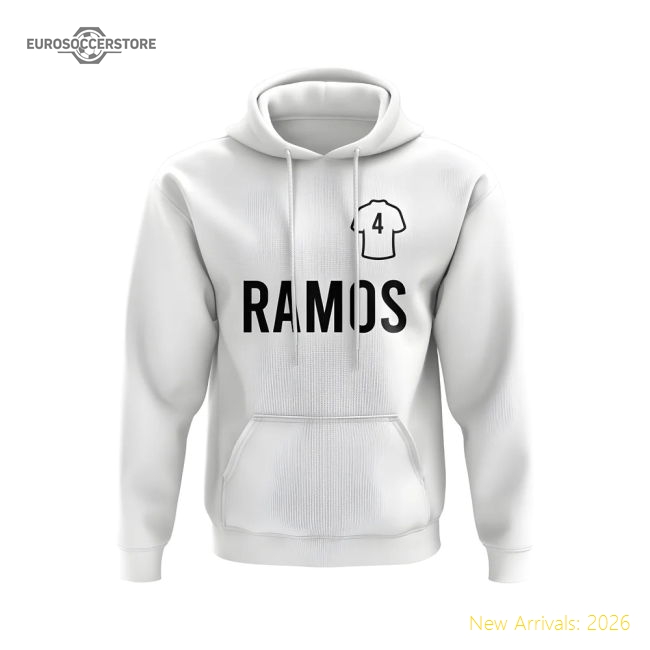 Sergio Ramos Real Madrid Number Hoody (White)-Football Jersey Hub