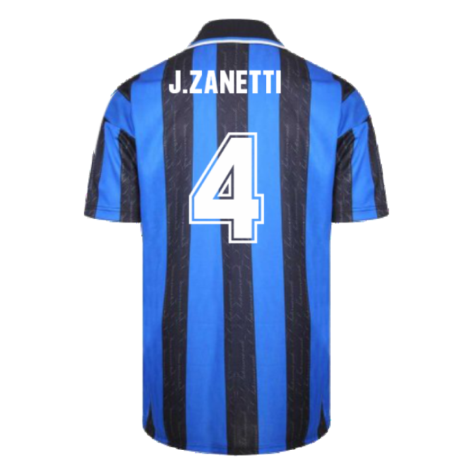 1998 Inter Milan Score Draw Home Shirt (J.ZANETTI 4)-Football Jersey Hub