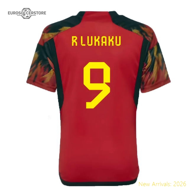 2022-2023 Belgium Home Shirt (Kids) (R Lukaku 9)-Football Jersey Hub