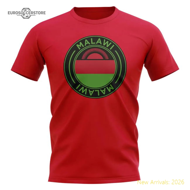 Malawi Football Badge T-Shirt (Red)-Football Jersey Hub