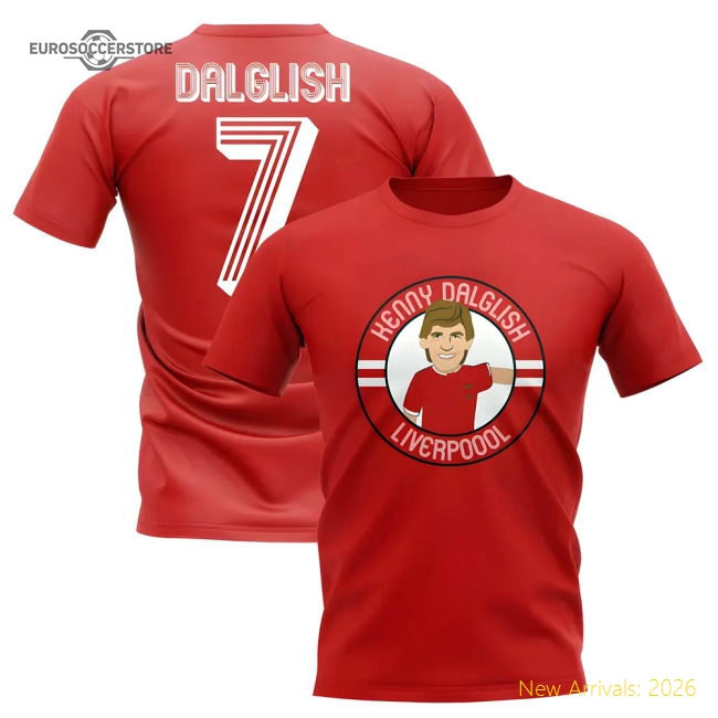 Kenny Dalglish Liverpool Illustration T-Shirt (Red)-Football Jersey Hub