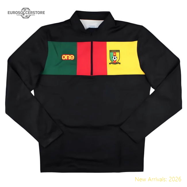 2023-2024 Cameroon Half Zip Training Top (Black)-Football Jersey Hub
