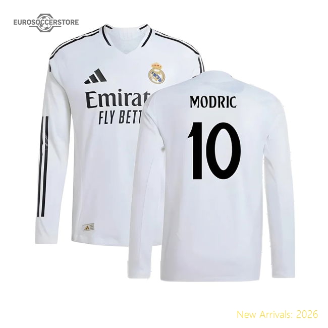 2024-2025 Real Madrid Authentic Long Sleeve Home Shirt (Modric 10)-Football Jersey Hub