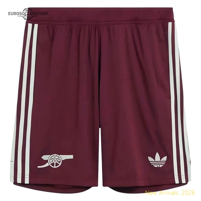 2025-2026 Arsenal Third Shorts (Burgundy)-Football Jersey Hub