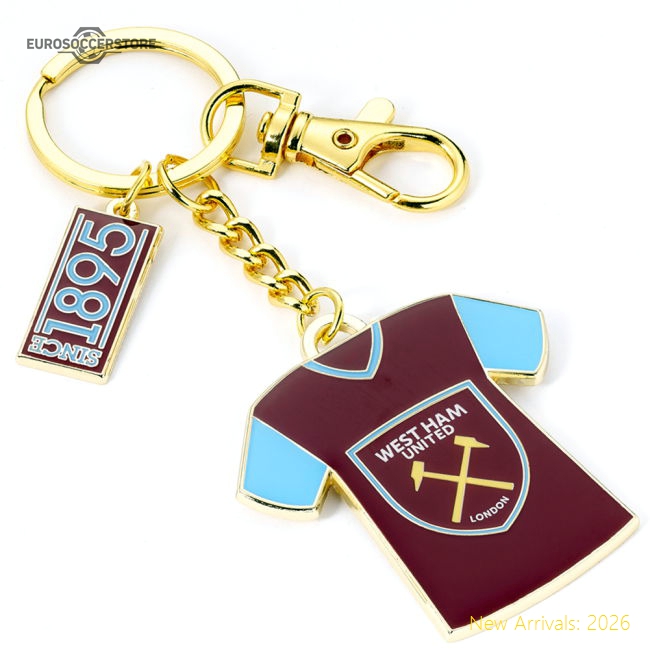 West Ham United FC Shirt Charm Keyring-Football Jersey Hub